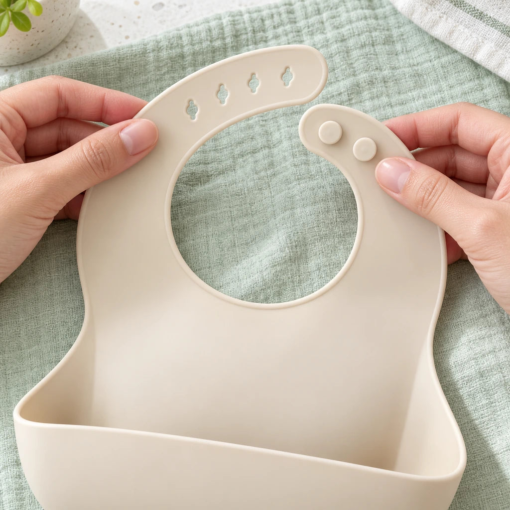 Fonsda silicone baby bib - A closer look at the fastening