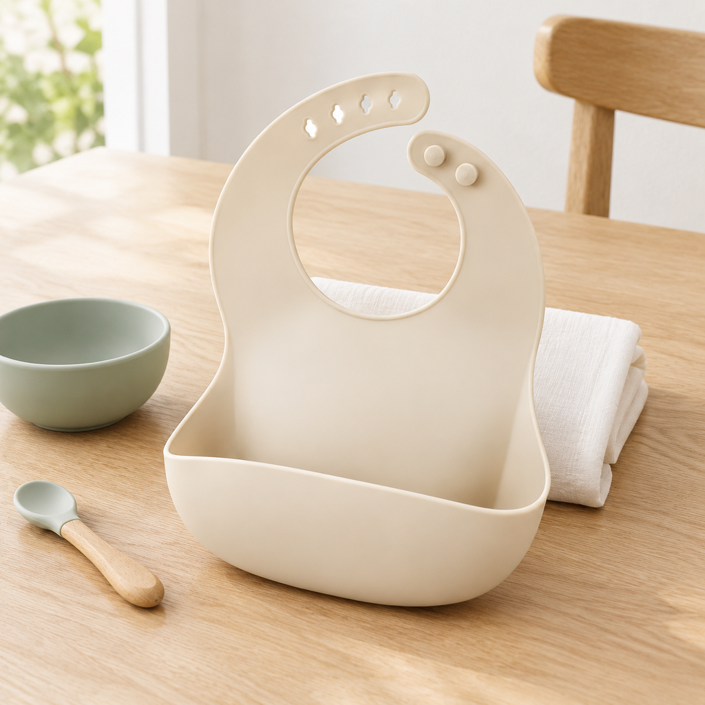 Food-Grade Silicone Baby Bib - Table setting