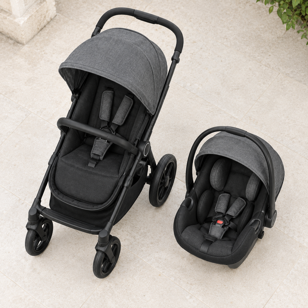 Stroller and Car Seat Bundle - overhead lifestyle